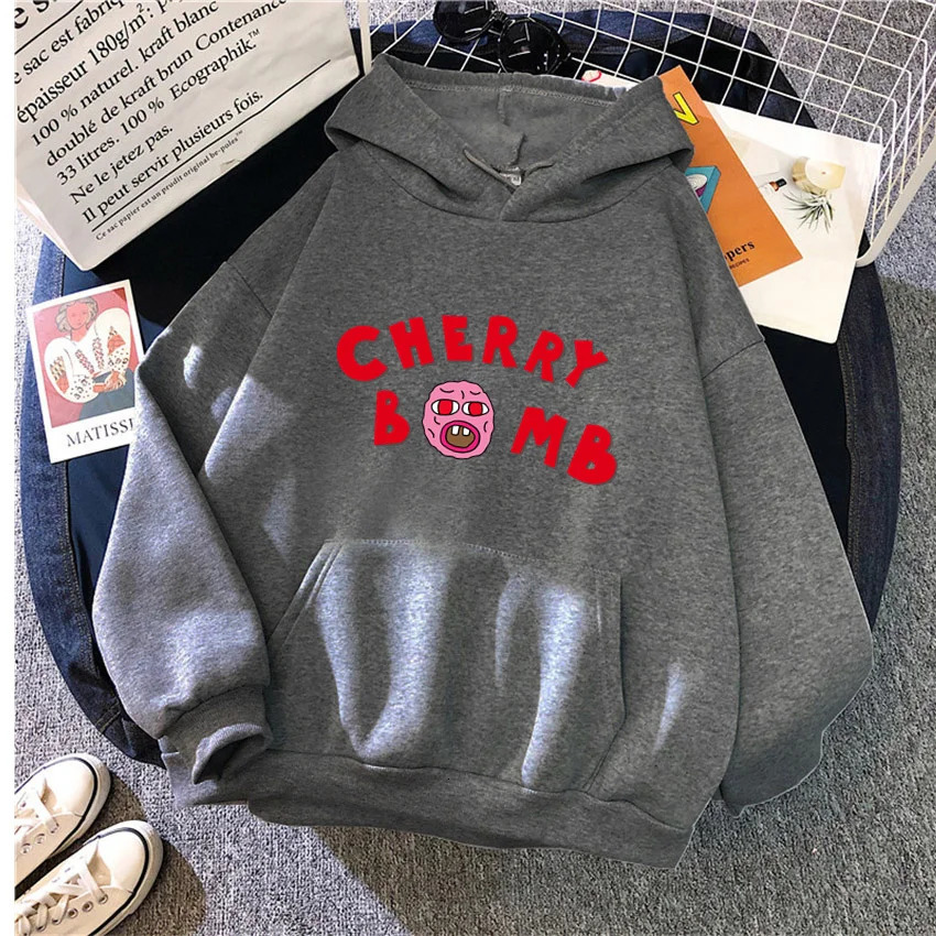 Winter Womens Hoodie The Creator Cherry Bomb Graphic Vintage Hip Hop Sweatshirts Casual Streetwear Unisex Pullover Women Hoodies 250818