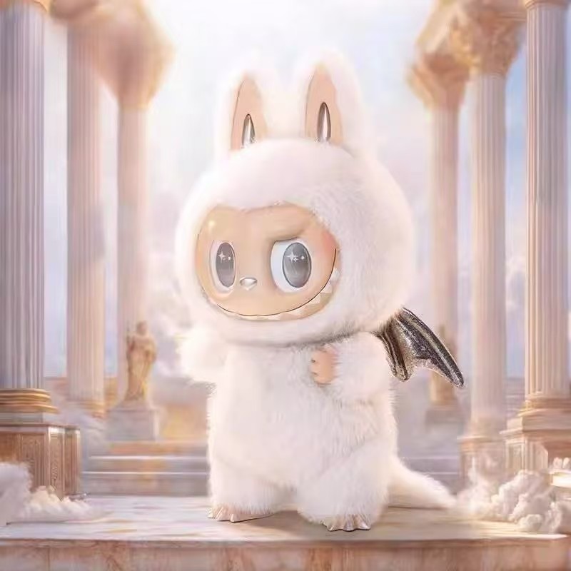 Labubu doll ZIMOMO Leader LABUBU Angel Vinyl Plush Doll 38CM Big Baby