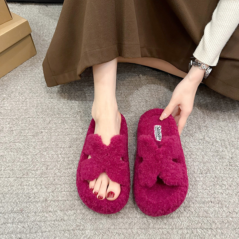 hot Free delivery designer ladies' shoes Fashionable cotton slippers with personalized fleece cotton slippers