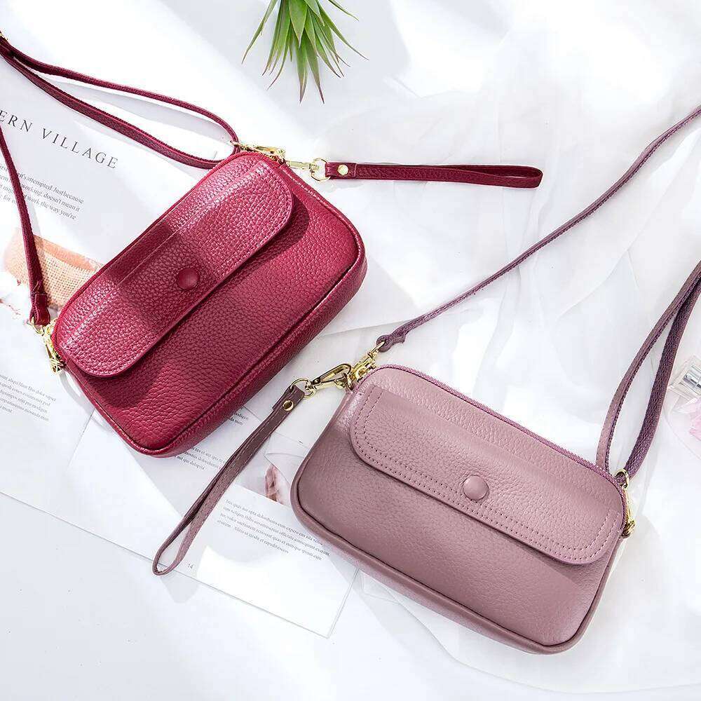 Alirattan Genuine Leather Women's 2025 New Fashion Shoulder Crossbody Lightweight And Versatile Handheld Bag