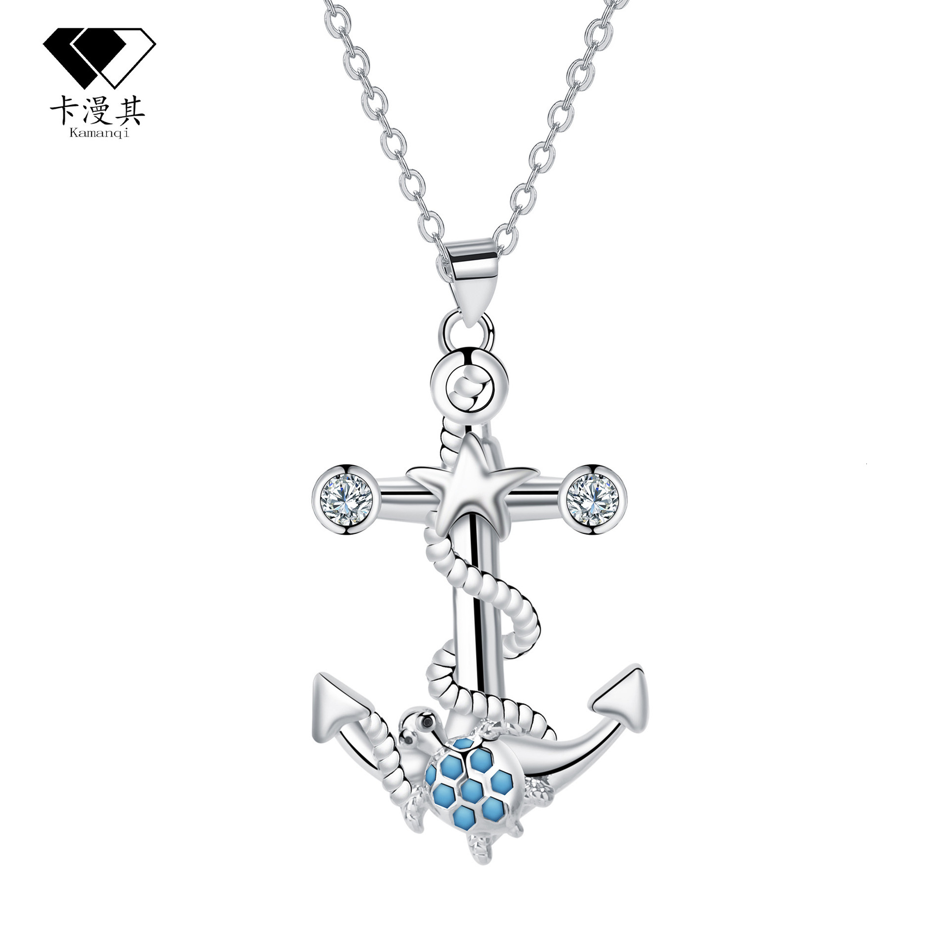 Luxury Brand Designer Jewelry Kamanqi Hot-Selling Jewelry European And American Fashion Necklace Anchor Turtle Pendant Women's Collarbone Chain Hot-Selling Acce