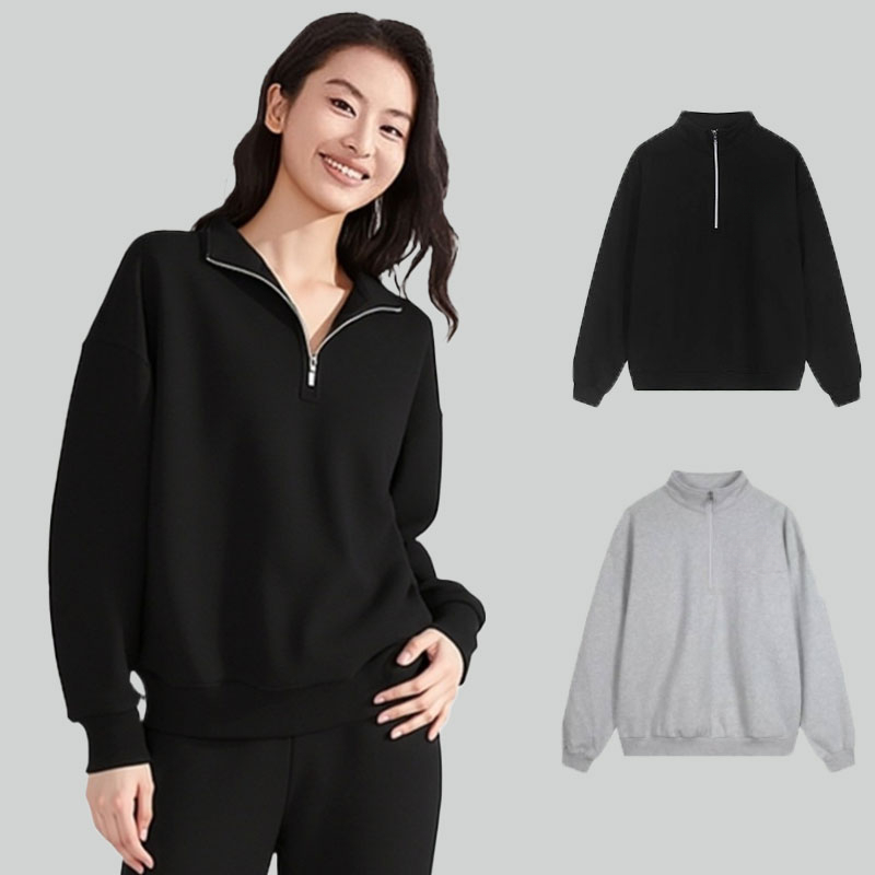 Designer Jacket Womens Yoga Sweatshirts 1/4 Zip Rapid Pullover Unisex Collared Shirt-jumper Loose Hight-Neck Softly Blazer Stretchy Cuffs Gym Street Sports Coats