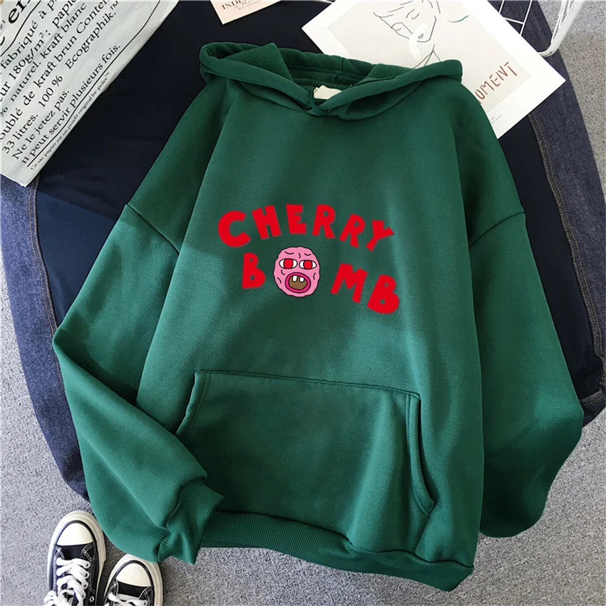 Winter Womens Hoodie The Creator Cherry Bomb Graphic Vintage Hip Hop Sweatshirts Casual Streetwear Unisex Pullover Women Hoodies 250818