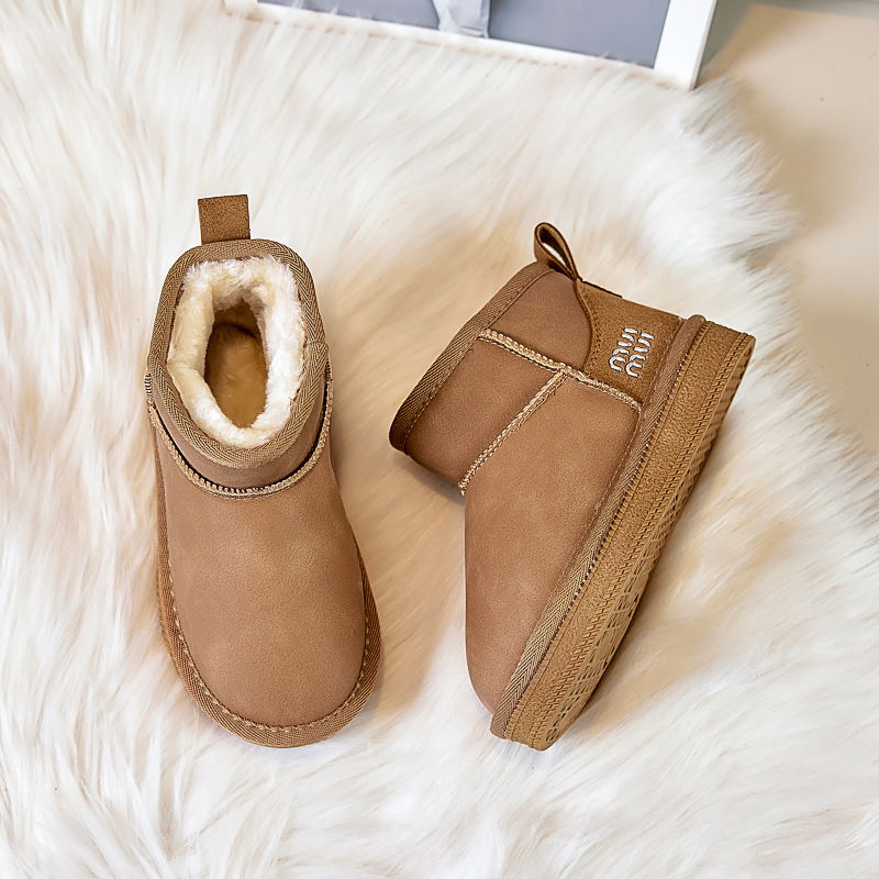 Designer Shoes 2025 Winter New Children's Fashion Snow Boots Low Top one-foot cotton shoes Thickened big cotton Warm Shoes Big Kids Free shipping