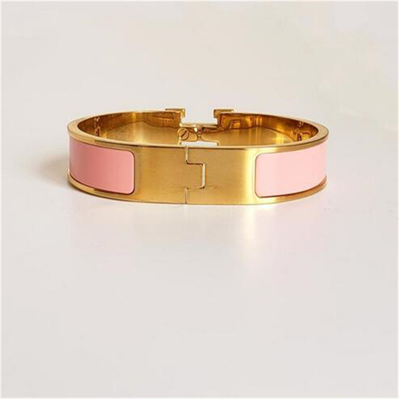 Bracciale Rigido Con Polsino Ad H Smaltato Di Design Di Moda E Lusso, Chiusura …