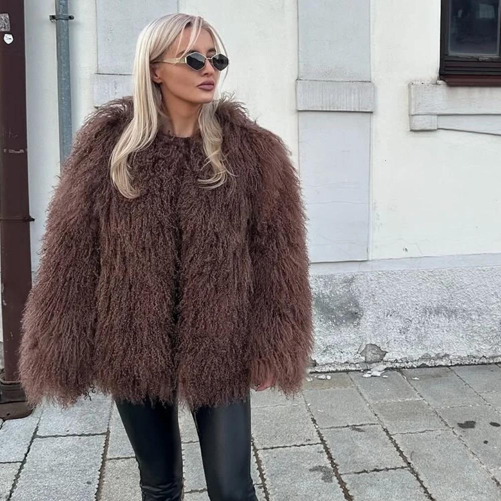 OFTBUY Natural Mongolia Sheep Fur Coat Fashion Autumn Winter Clothes Women Thick Warm Short Real FurJacket Outerwear Female 250829