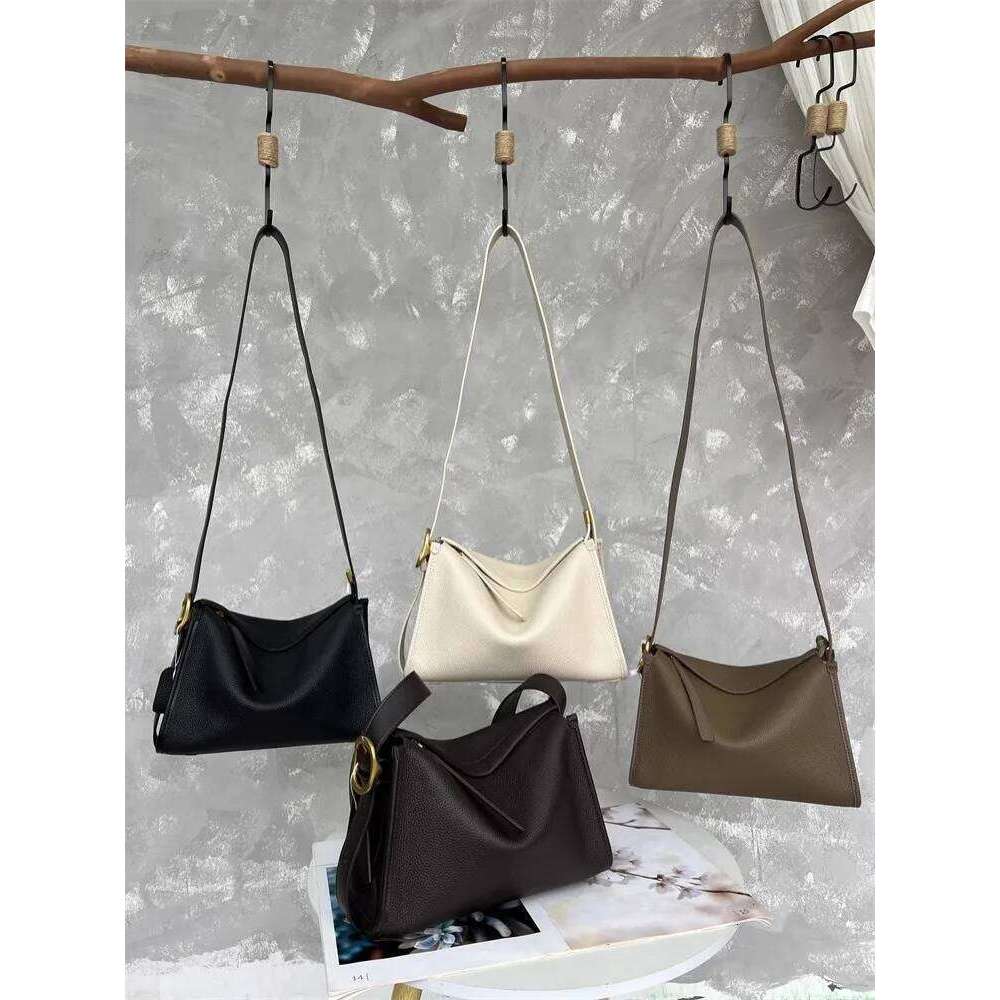 Women Casual Solid Color Cowskin Genuine Leather Large Capacity Single Shoulder Bag Messenger Bags New Female Versatile Handbag