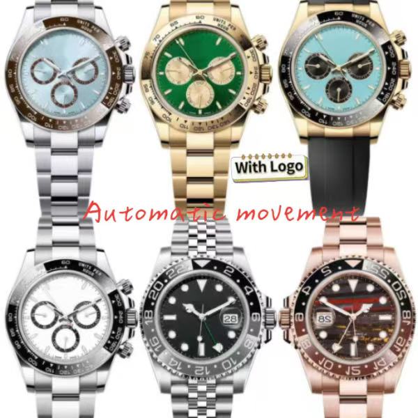 Designer watch daytons automatic movement watches men 40MM Stainless steel/Rubber luxury Wristwatches with sapphire glass box reloj orologio montre luminous