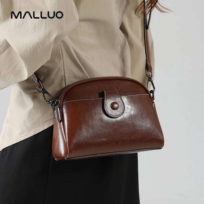 Cowhide Genuine Leather Messenger Bag Women Retro Versatile Shoulder Handbag Female Phone Crossbody Bags For Ladies Purse