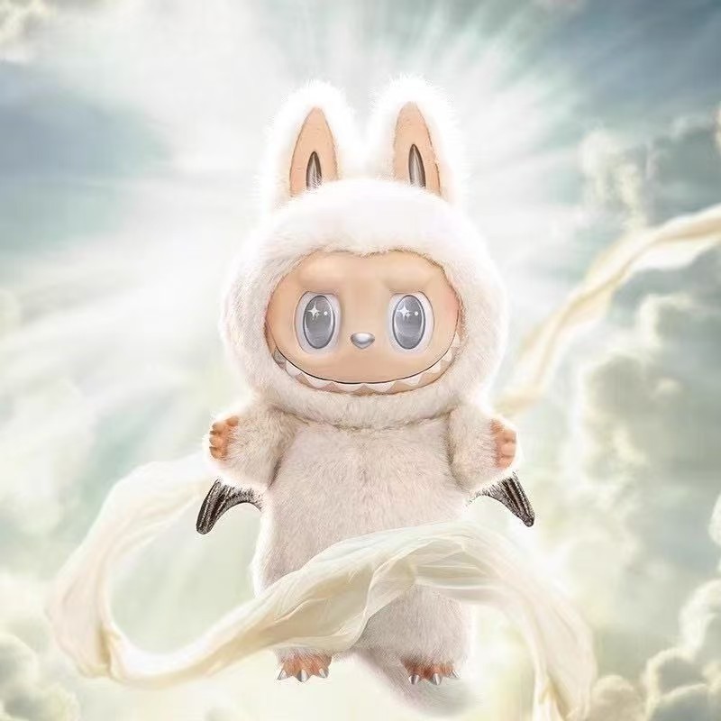 Labubu doll ZIMOMO Leader LABUBU Angel Vinyl Plush Doll 38CM Big Baby