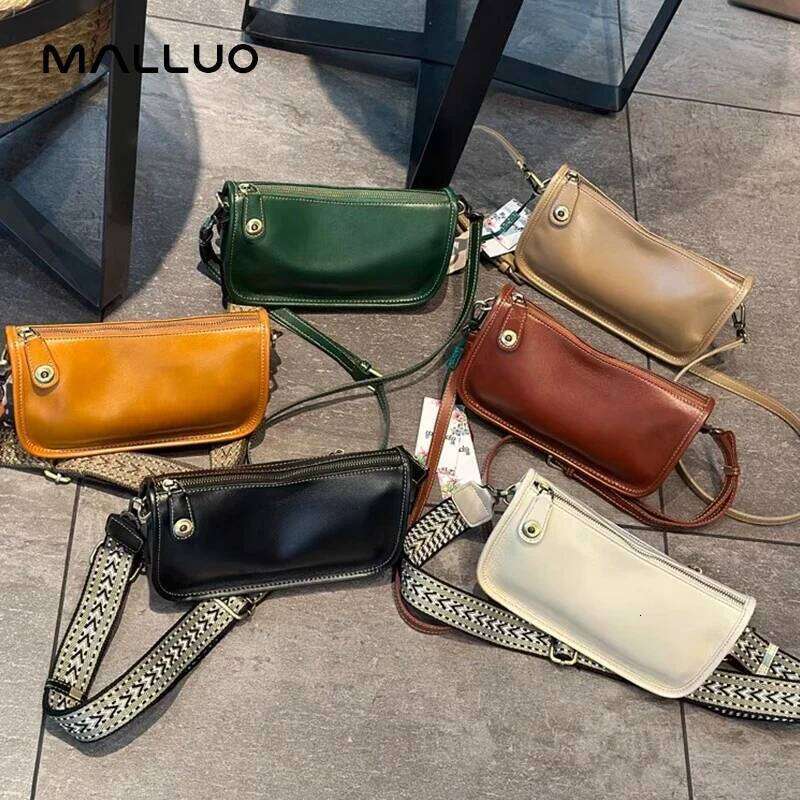 Women Cow Genuine Leather Shoulder Bag Female Cowhide Underarm Crossbody Tote Bags Lady Designer Retro Messenger Handbag