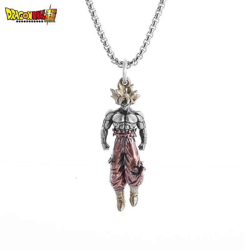 New Anime Cartoon Dragon Ball Z Super Saiyan Son Goku Alloy Electroplate Necklace Personality Pendant Hip Hop Sweater Chain Comi