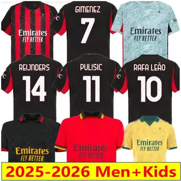 25-26 RAFA LEAO MODRIC NKUNKU Fofana soccer jerseys GIROUD DE KETELAERE PULISIC TONALI THEO DEST football shirt 24 2025special fourth men kids kit uniforms