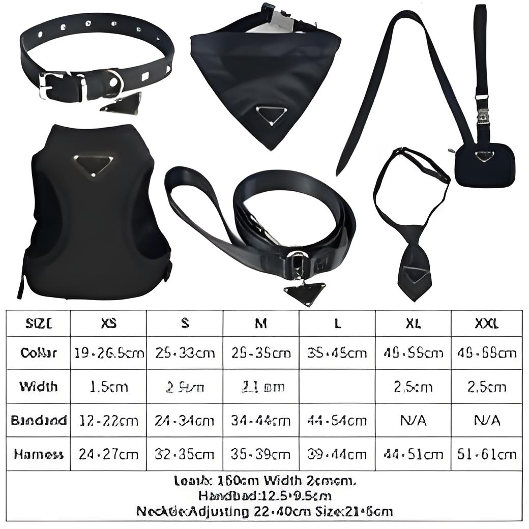 Elegant Adjust-to-Fit Puppy Accessory Pack: Premium Quality Doggy Gear Collection Including Collar + Harness