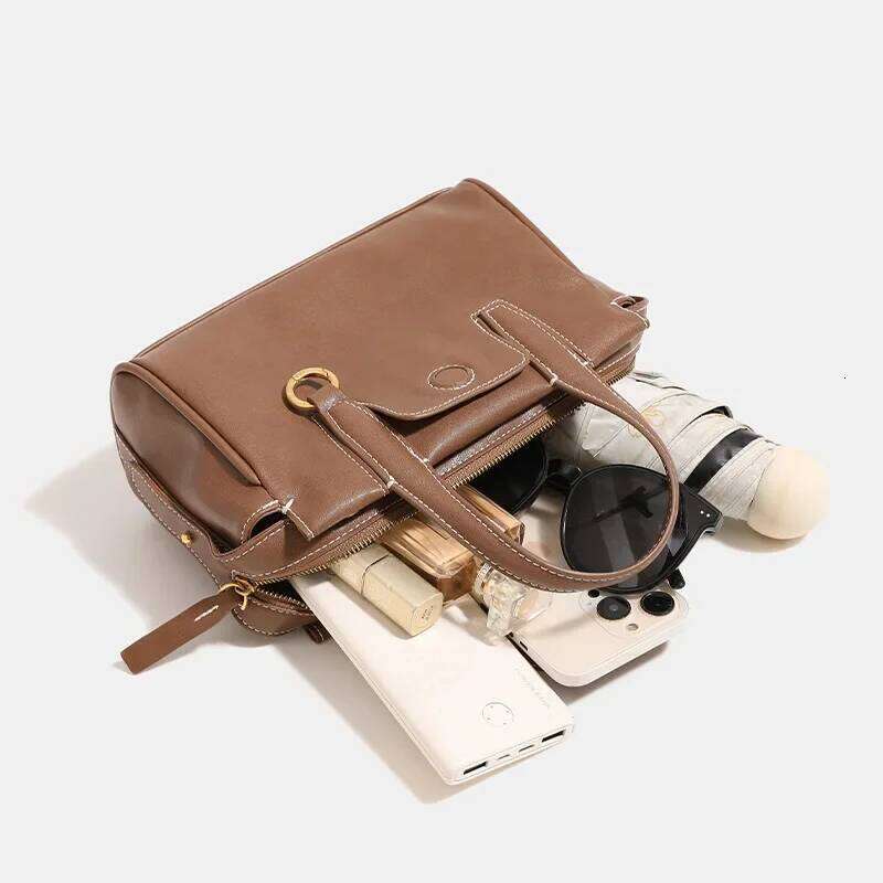 Celebrity Style Niche High-End Texture Handbag Genuine Leather Small Crossbody Single Shoulder Diagonal Bag Storage Accessor