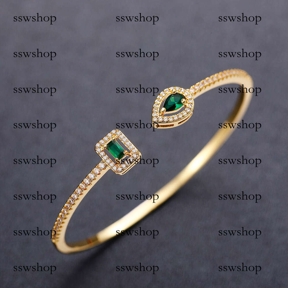 Open Trendy Ins Brass Zircon Bracelet Elegant Korean Version Simple Banquet Jewelry Gift