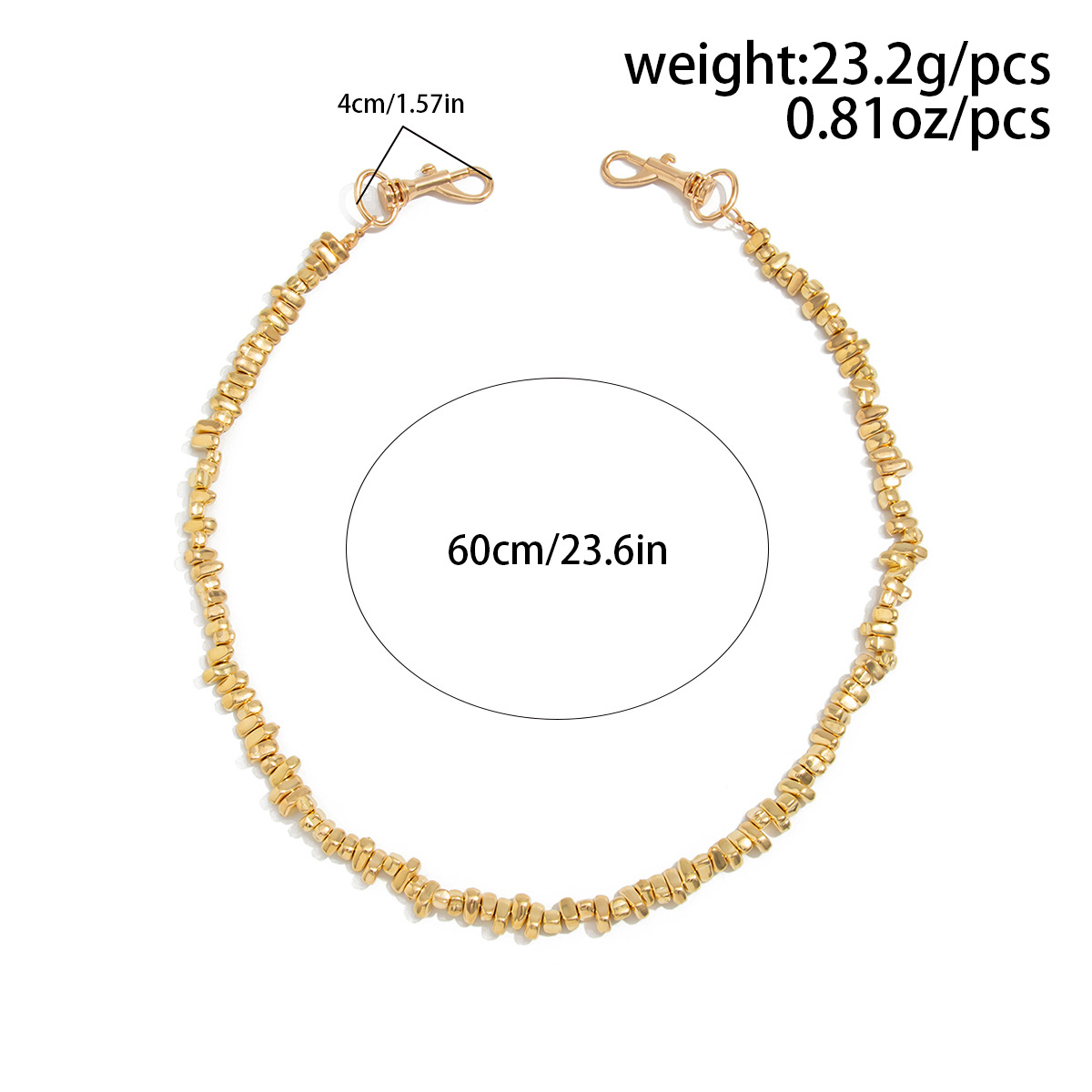 New European American Jewelry Creative Irregular CCB Beaded Waist Accessories Stylish Minimalist Versatile Denim Chain
