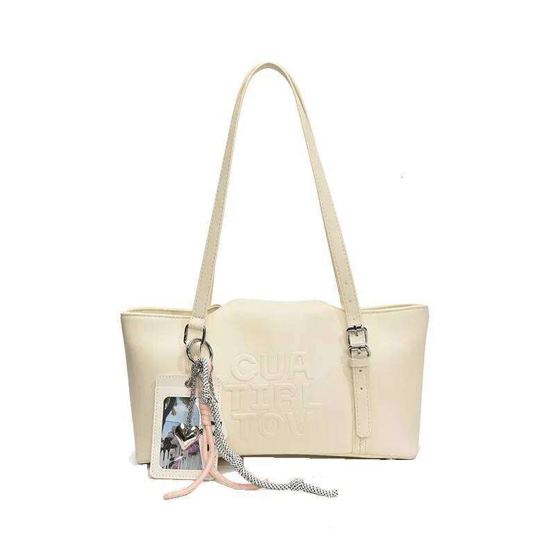 2025 Women's New Niche Design Solid Color Lettering Minimalist Multi-Functional Convertible Shoulder Bag - Daily Essentials