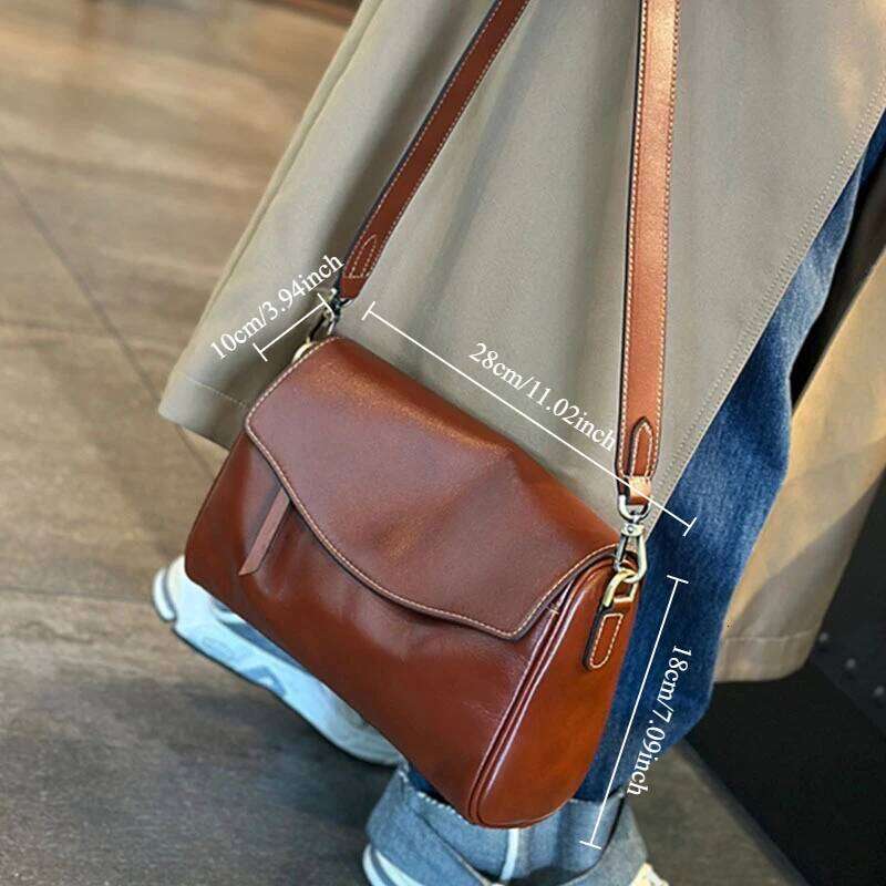 Women's Leather 2025 New Casual Crossbody Cowhide Retro Underarm Senior Sense Shoulder Fashion Eco Bag