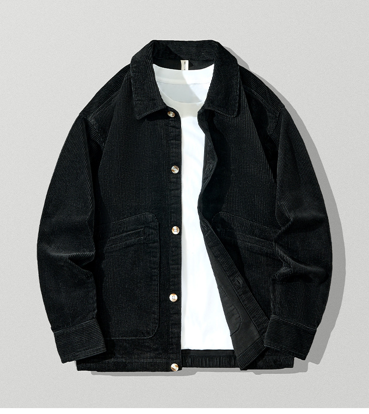 Autumn and winter men's corduroy shirt jacket new thick cotton handsome trend loose all-match shirt jacket