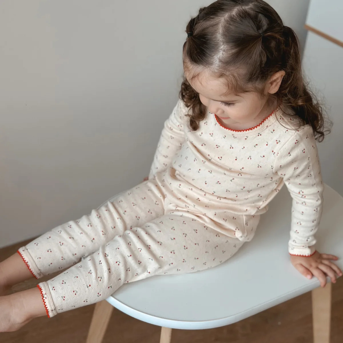 16T Flower Print Cotton Girls Pajamas Clothes Set Toddler Kid Baby Clothing Long Sleeve Top Pant Suit PJ Set Homewear Outfit 250829