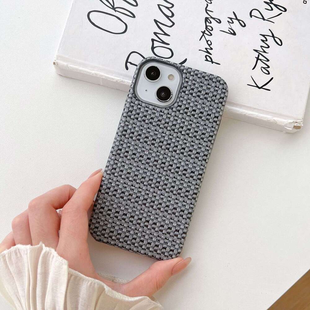 17Promax Woven Pattern 13 Compatible Apple 14promax Phone Case iPhone15 Autumn Winter 12 New Model 11/7