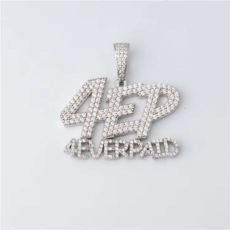 Luck Hiphop Custom Iced Out Bling 4ep Combinaison simple Alphabet Sterling Sier Punk Charm Letter Pendeur
