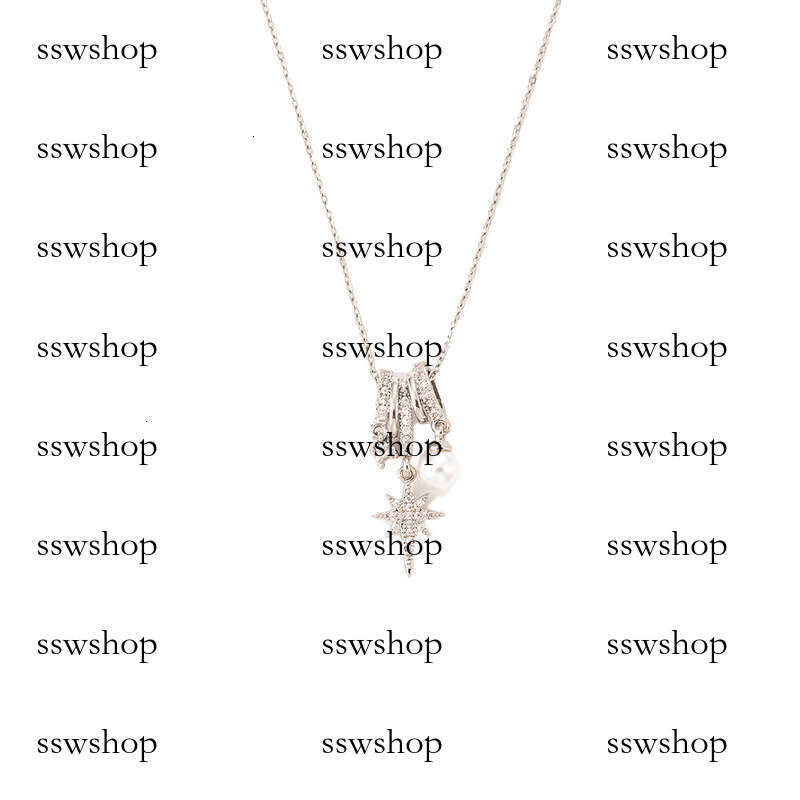 Elegant Minimalist Eight-Pointed Star Design Multi-Ring Micro-Paved Dia Titanium Steel French Style Necklace