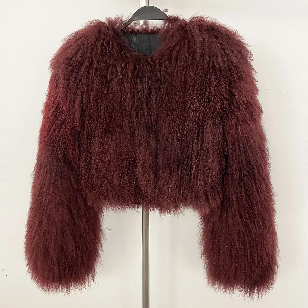 Real Mongolia Sheep Fur Women Winter High Quality Fashion Tibet Sheep Fur Jacket Arrival Natural Fur Coat American Fashion 250829