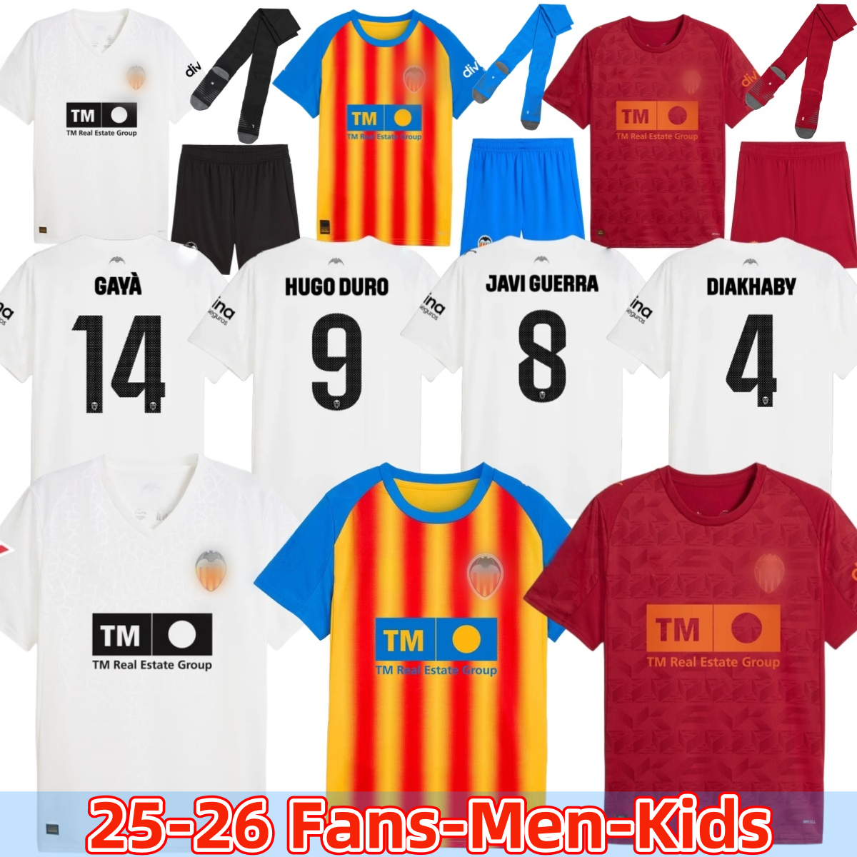 valencia cf soccer jerseys 25 26 camisetas de futbol men kids kit Valencia football shirts 2025 2026 third kids kit camiseta vcf HUGO DURO GAYA MUSAH HUGO chemise 3 4XL