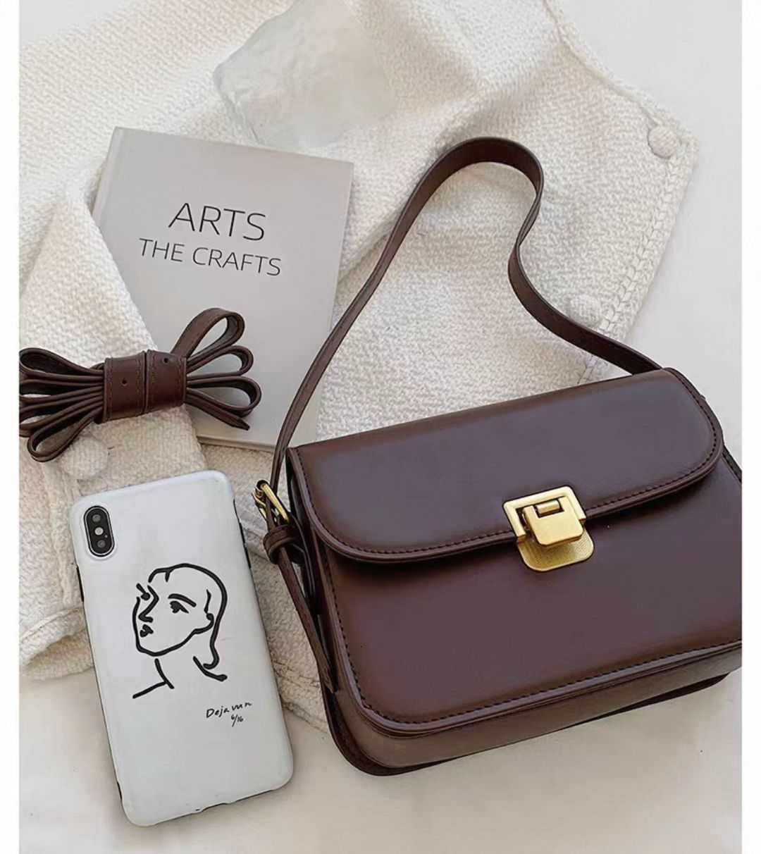 ladies' new autumn-winter versatile handbag, niche crossbody bag, single-shoulder small square bag, women's underarm bag Z250303