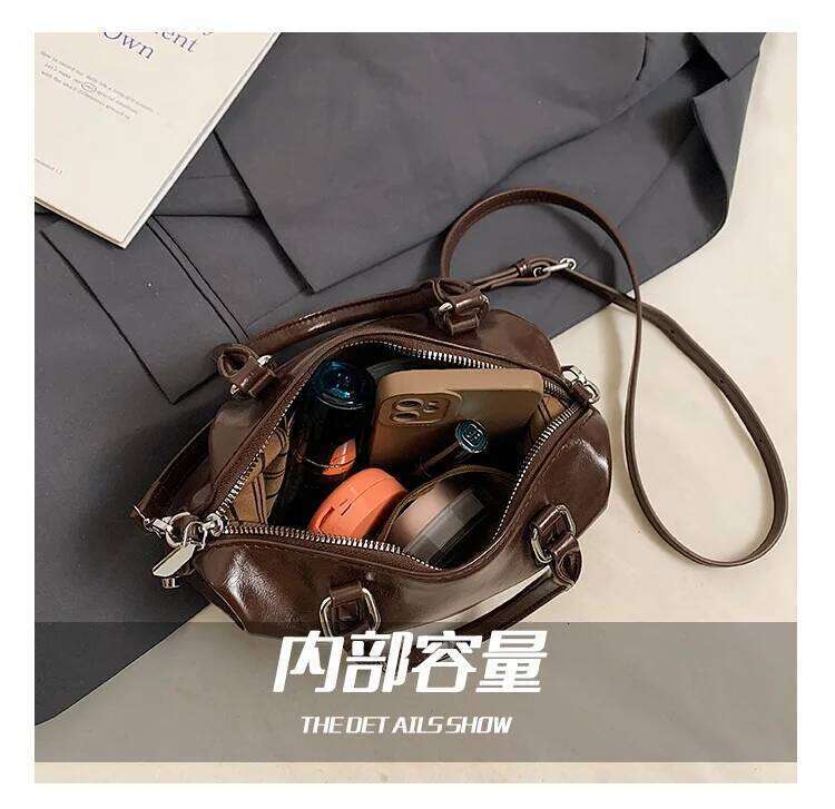 Designer Pendant PU Leather Women's Handbag Retro Crossbody Bag Pillow Tote