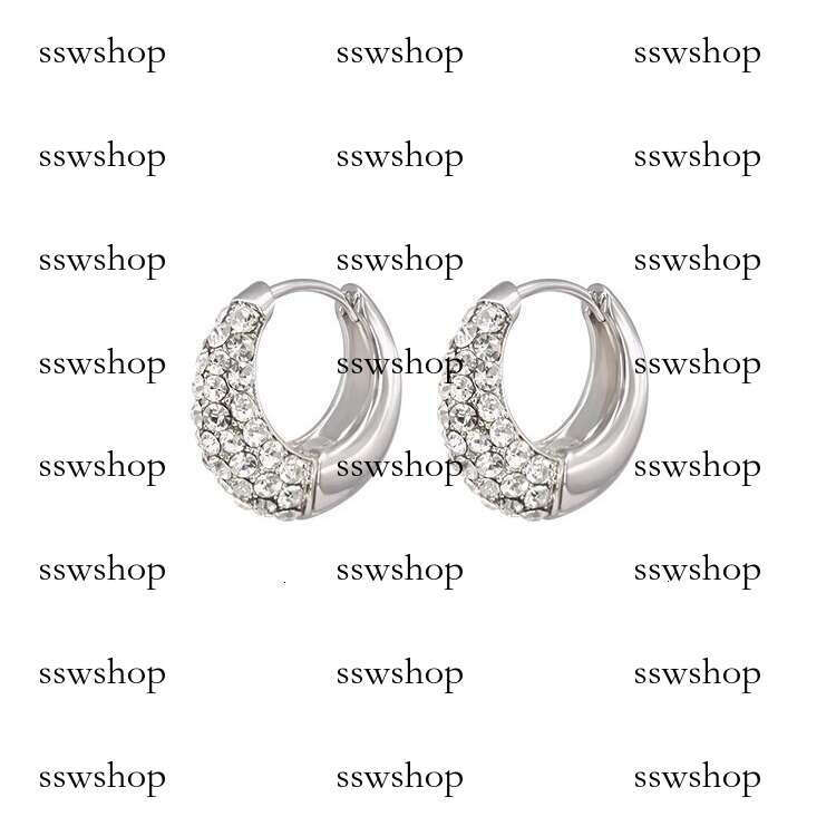 Suzyacc KR Ultra Shiny Zircon Full Dia Hoop 2025 New Style Elegant High-end Earrings