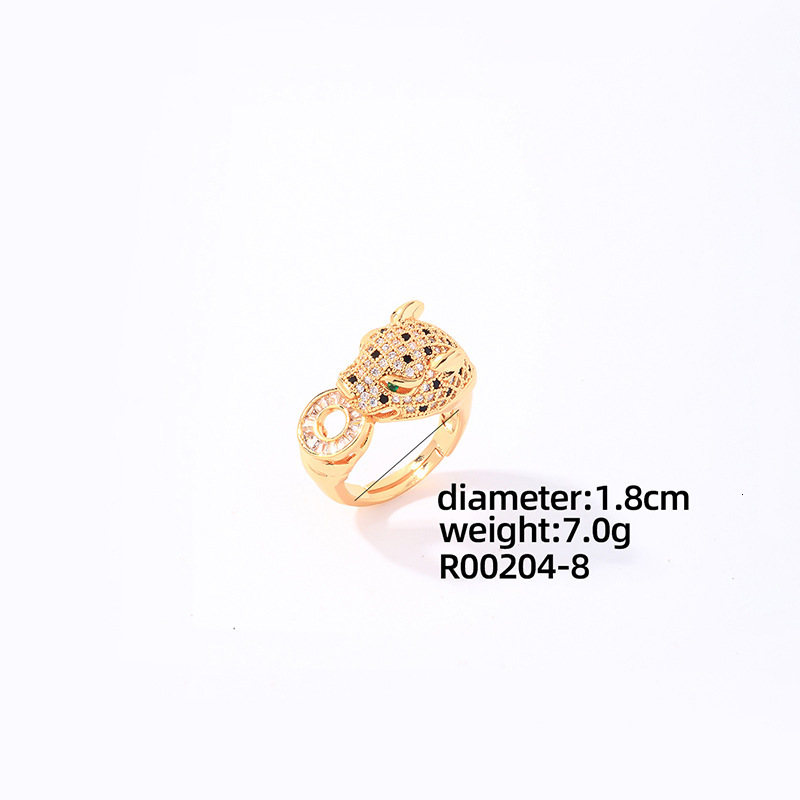 Luxury Brand Designer Jewelry Leopard Jewelry Set Kashi Accessories European And American Style Full Diamond Gold-Plated Bracelet Ring Light Luxury Hi