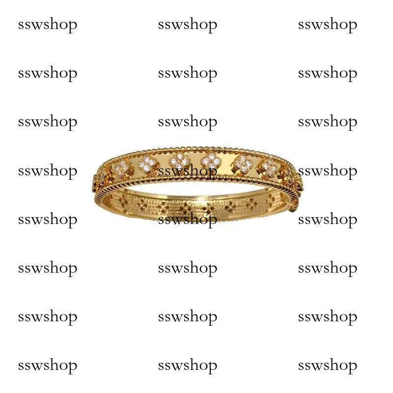 Fairy Kaleidoscope Luxurious Elegant Four-Leaf Clover Three-Dimensional Flower Inlaid Dia Bracelet Temperament and Personality for Women