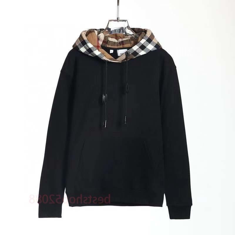 designer brand hoodie autumn and winter men's women's stitching plaid long-sleeved pullover 100% custom-woven cotton burberriness burberrys2 SJ4N