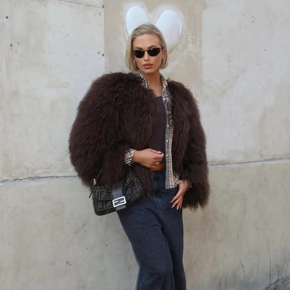 OFTBUY Natural Mongolia Sheep Fur Coat Fashion Autumn Winter Clothes Women Thick Warm Short Real FurJacket Outerwear Female 250829
