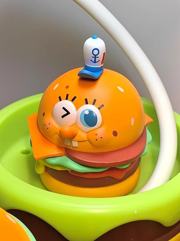 MINISO SpongeBob SquarePants blind box 6 burger series Patrick Star octopus brother figure tide play car Internet celebrity ornament gift