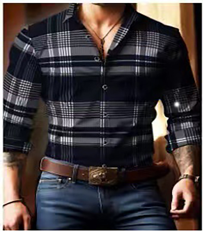 New Men's Shirt Long Sleeve Plaid Lapel Spring and Autumn Prom Party Fashion Men's Shirt Casual Comfortable Plus Size dhgate wholesale retro