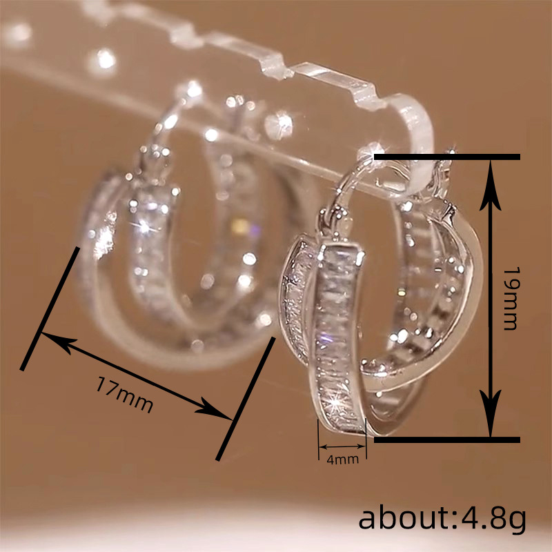 2025 Choucong Ins Top Sell Clip Earrings Luxury Jewelry Elegant Lady 925 Sterling Silver Princess Cut 5A Zircon CZ Diamond Girl Women Cross Earring Lo