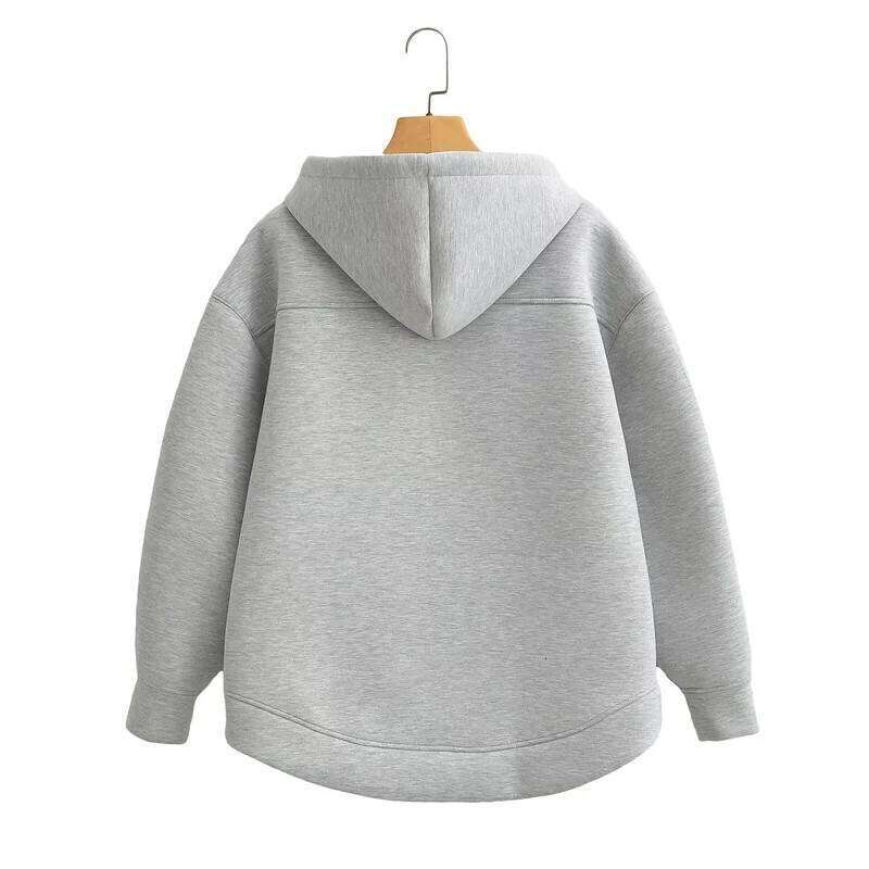 KEYANKETIAN Winter New Women's Zipper Hoodie High Street Unisex Style Double Pockets Oversize Loose Sweatshirts Outerwear Top