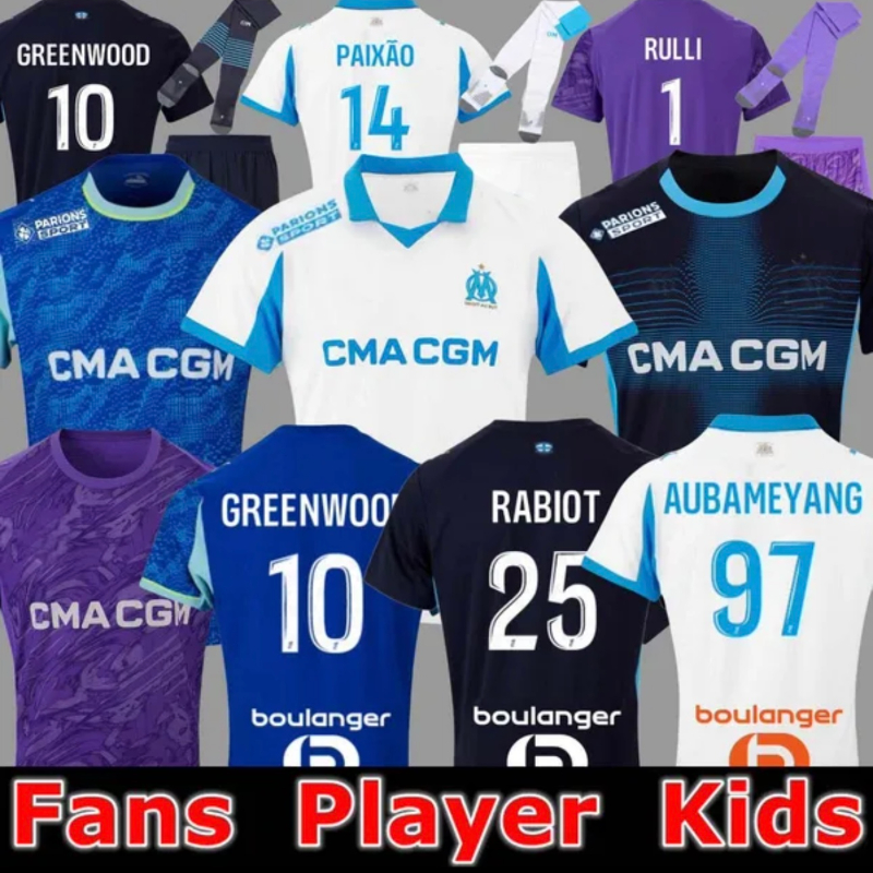 24 25 maillot de foot GREENWOOD Soccer jerseys 125th Anniversary Fourth WAHI OUNAHI harit 2024 2025 OM man KIDS football shirt hommes enfants NDIAYE MOUMBAGNA
