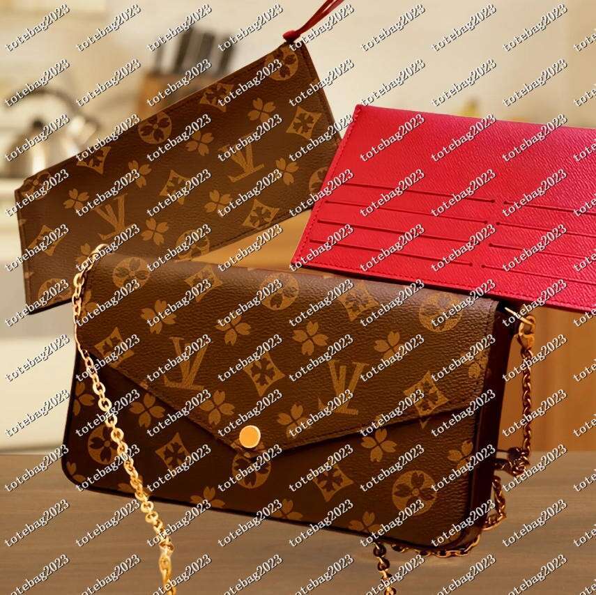 TOP Shoulder Bags 3pcs Set Top Luxury Designer Wallet Shoulder Bag Women Classic Flower Pochette Felicie Bag Leather Clutch Tote Messenger bags 10AAAAA