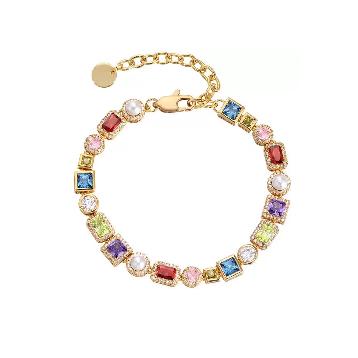 Elegant European/American Styled Bracers: A Sparkling Mix of Colorful Stones and Gems