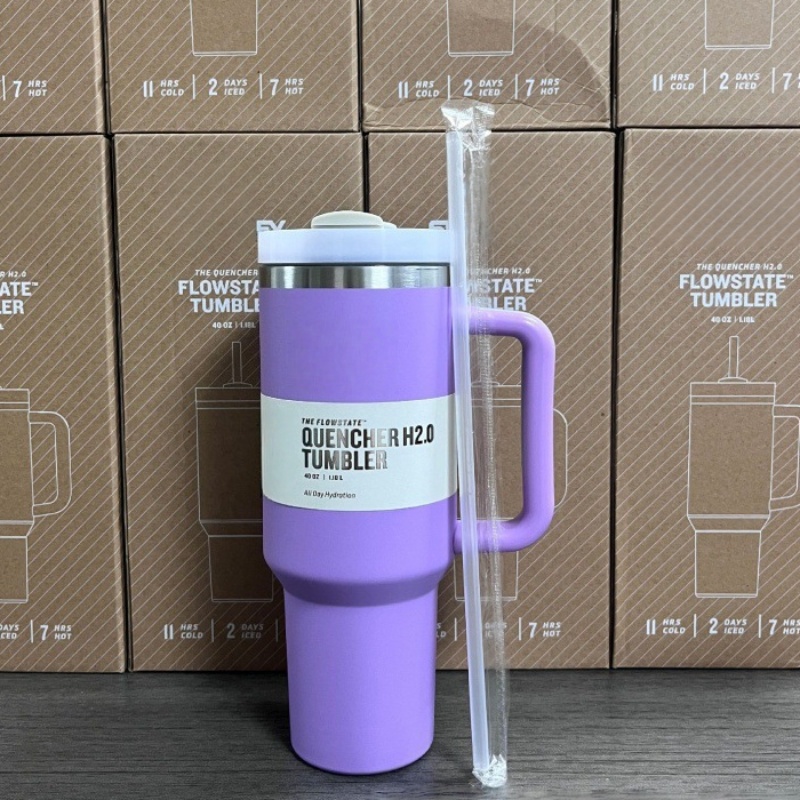 Cup water bottle 40-ounce thermal mug stainless steel designer style cup with lid and straw large-capacity water bottle car cup coffee cup straw mug