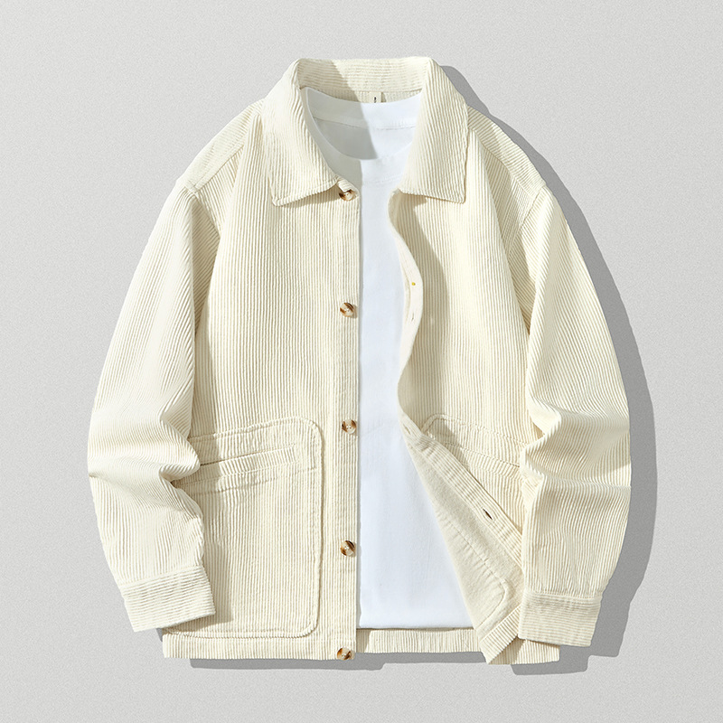 Autumn and winter men's corduroy shirt jacket new thick cotton handsome trend loose all-match shirt jacket
