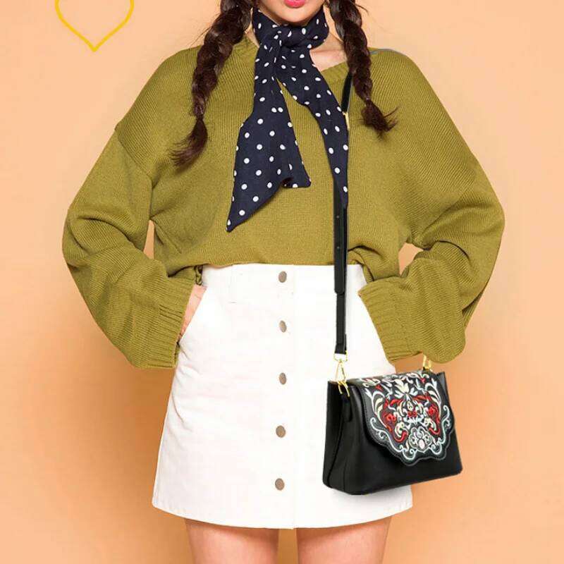 2025 New Boho Embroidered Tote Bag Ethnic Crossbody Purse Women Chinese Vintage Minimalist Shoulder Handbag Artistic Retro Style