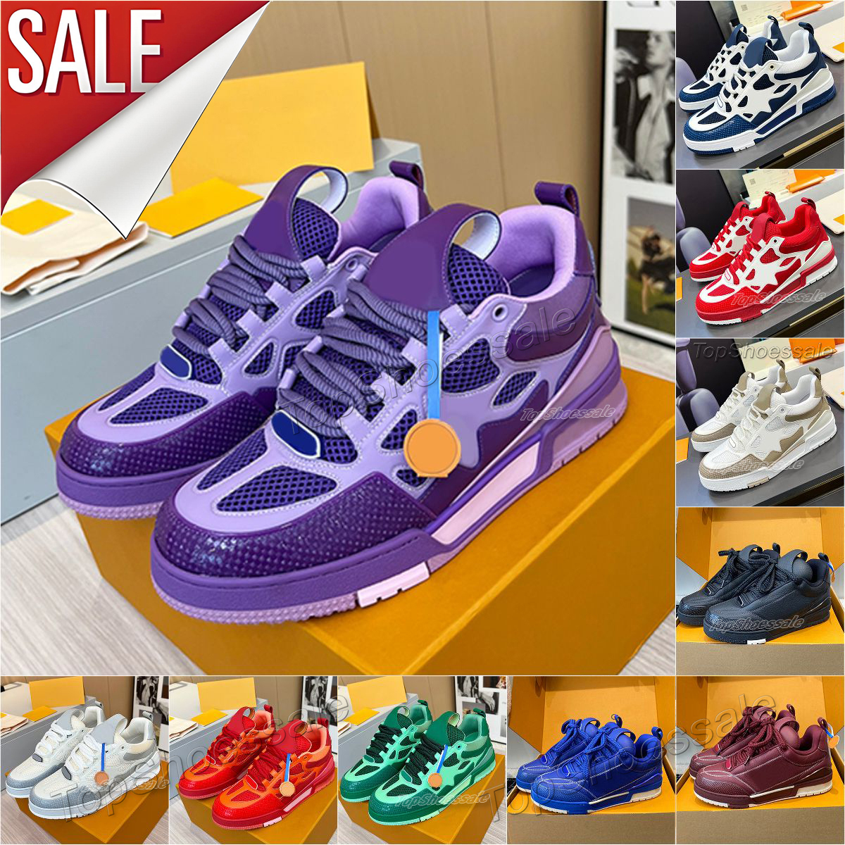 Designer shoes calfskin virgil skates trainer sneakers luxury Embossed skate mens shoes leather flower low platform denim black blue green women men trainers
