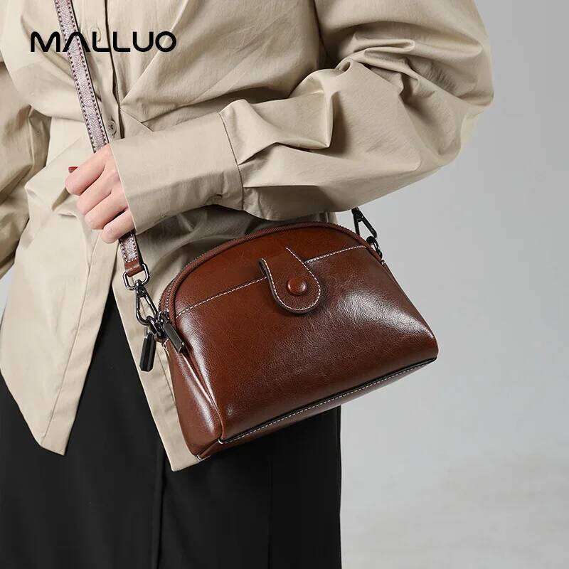 Cowhide Genuine Leather Messenger Bag Women Retro Versatile Shoulder Handbag Female Phone Crossbody Bags For Ladies Purse
