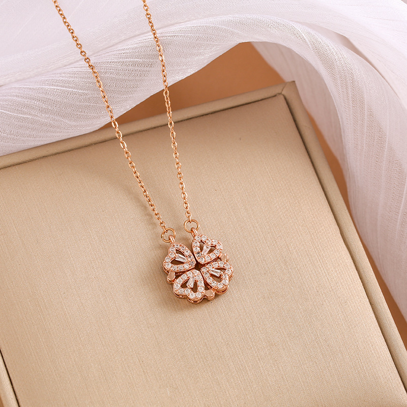 Jewelry Necklace For Women Multi-Wear Heart-Shaped Deformation Niche Design Temperament Four-Leaf Clover carefully crafted to suit a variety of scenes